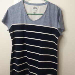 Women's Croft & Barrow Classic Tee Striped Tee Shirt Size Medium